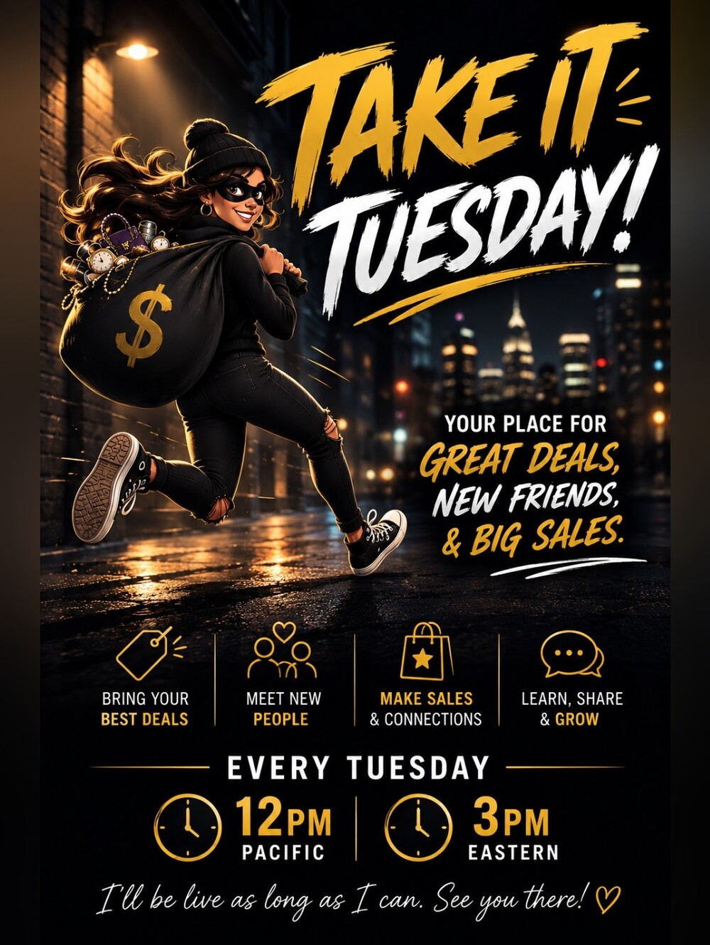 Take It Tuesday - Every Tuesday - 12p P/3p E Deals Sales Networking